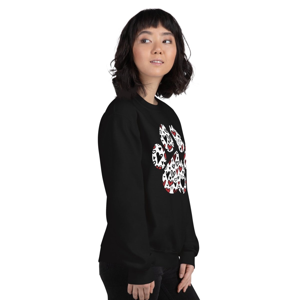 White Hearts Dog Paw Sweatshirt