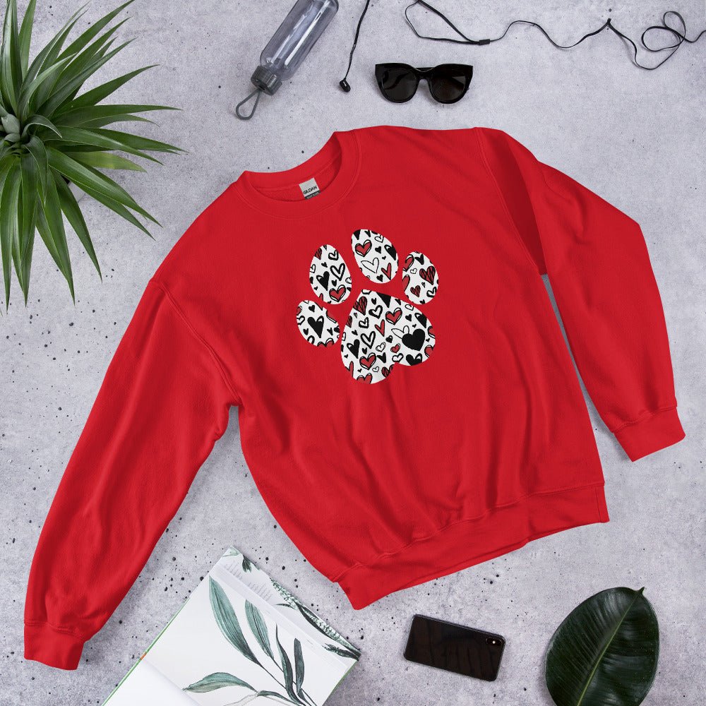 White Hearts Dog Paw Sweatshirt