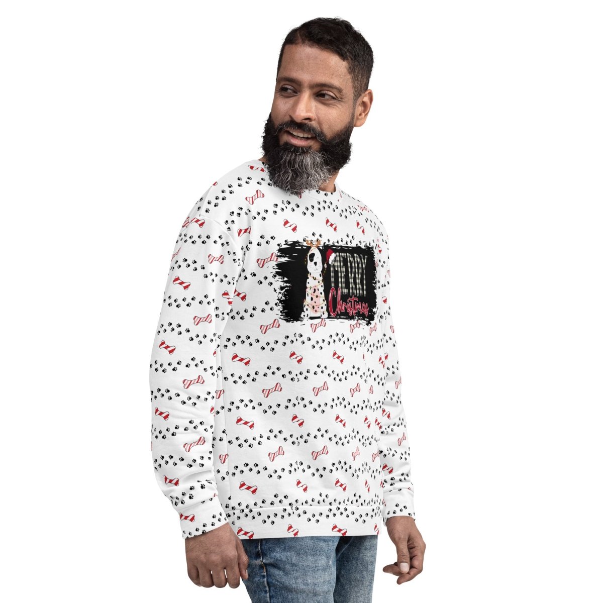 White Merry Christmas Paw Sweatshirt