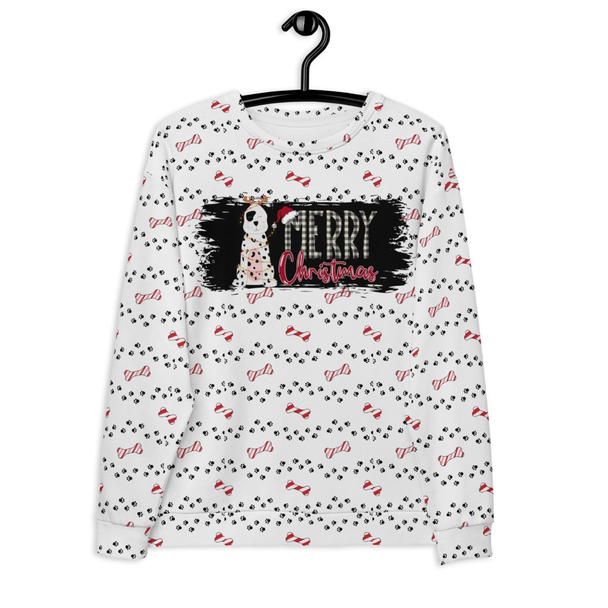 White Merry Christmas Paw Sweatshirt