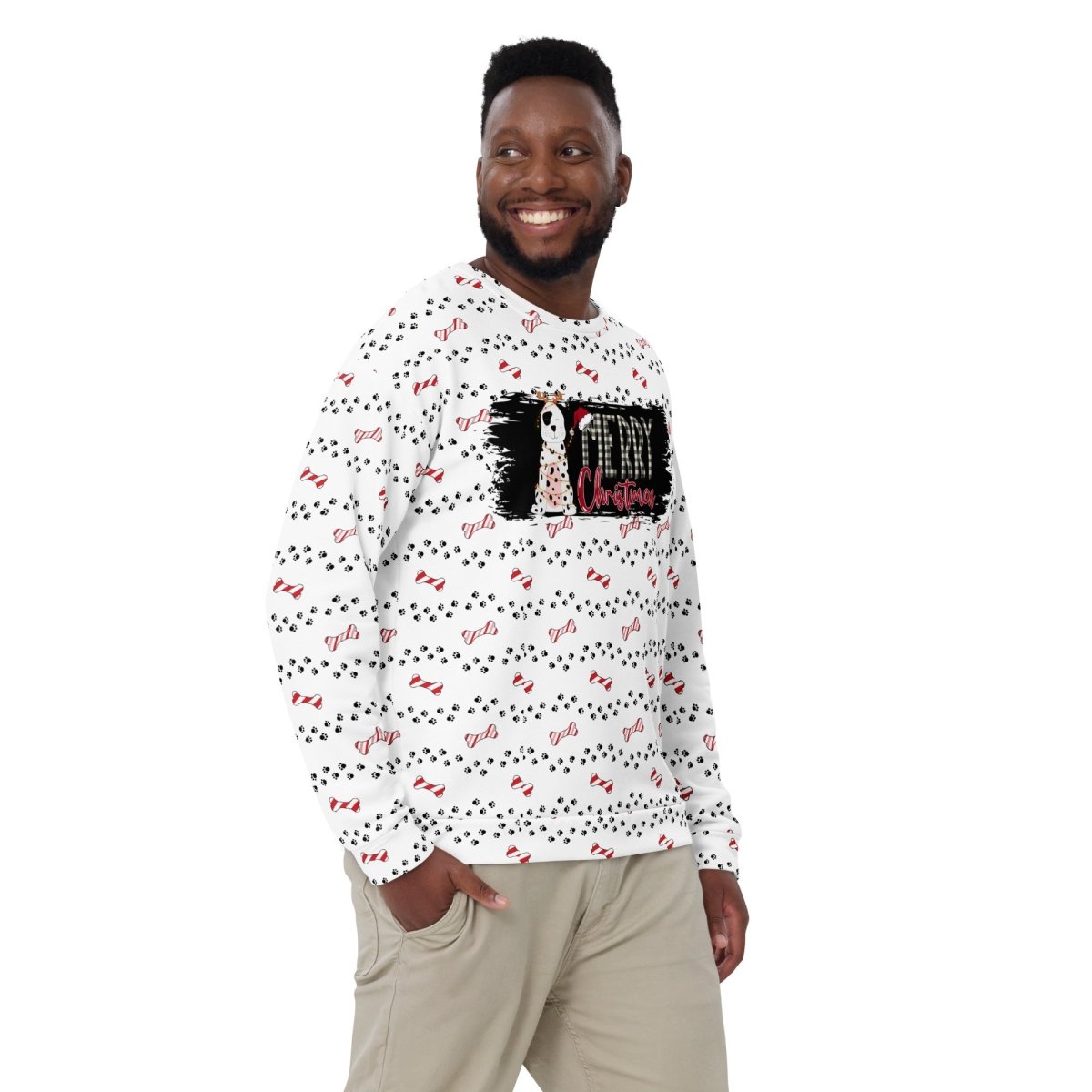 White Merry Christmas Paw Sweatshirt