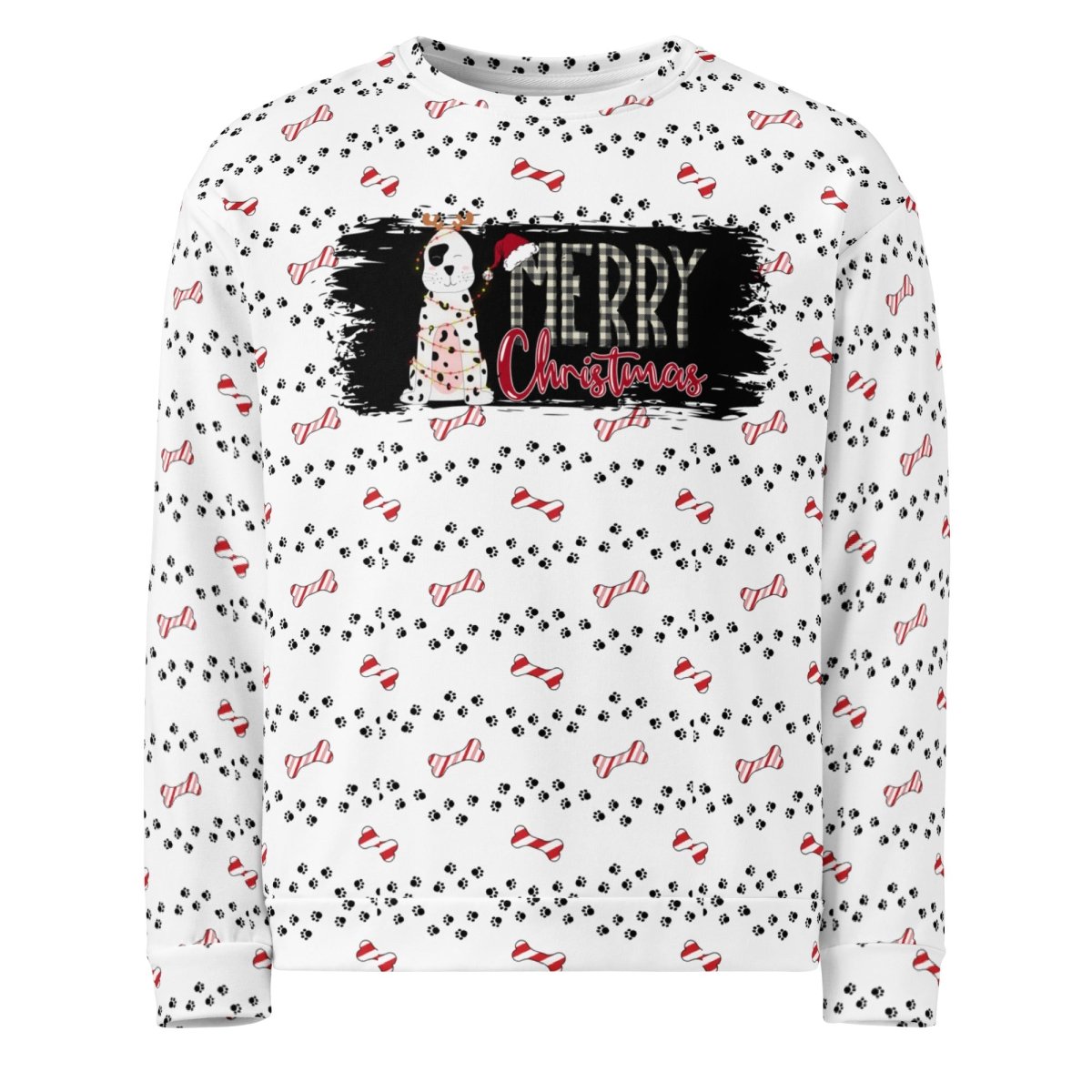 White Merry Christmas Paw Sweatshirt