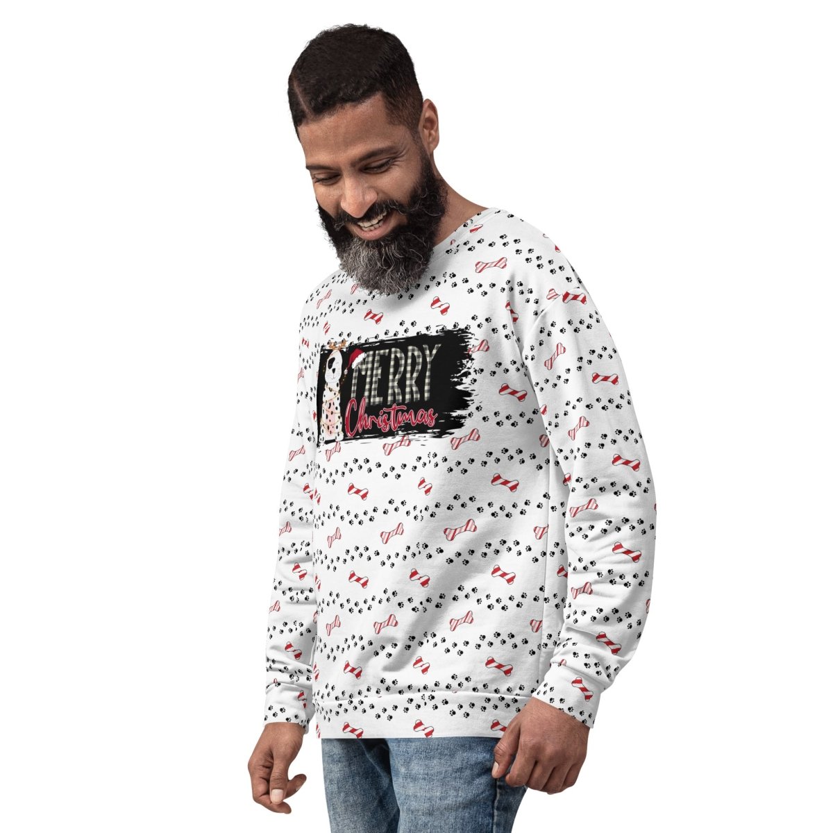 White Merry Christmas Paw Sweatshirt