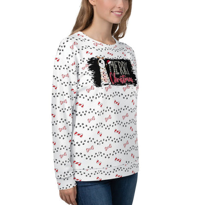 White Merry Christmas Paw Sweatshirt