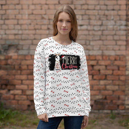 White Merry Christmas Paw Sweatshirt