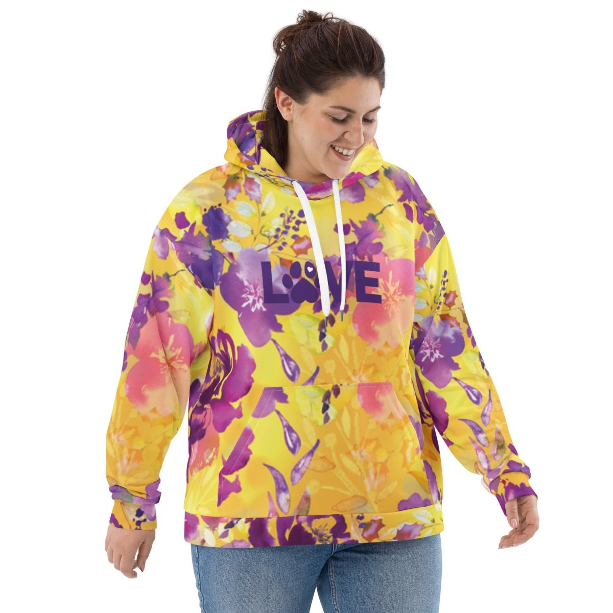 Yellow Floral Dog Mom Hoodie